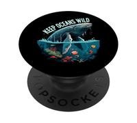 Keep Oceans Wild Whale Conservation Marine Life Design PopSockets Adhesive PopGrip