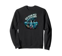Keep Oceans Wild Whale Conservation Marine Life Design Sweatshirt