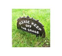 Keep Off The Grass Sign Cast Iron Plaque with Ground Stake Spike