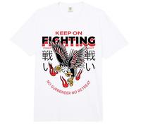 Keep On Fighting No Surrender No Retreat (Fighter Statement) Comfort Colors Adult Heavyweight T-Shirt