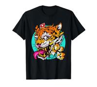 Keep on Fighting Tiger Value Graphic T-Shirt, Men, Black, XL