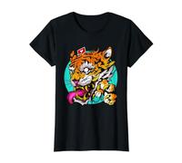 Keep on Fighting Tiger Value Graphic T-Shirt, Women, Black, L