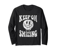 Keep On Smiling Melting Face Grunge Trippy Long Sleeve T-Shirt
