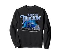 Keep On Truckin' Retro Rig with Palm Trees and Lightning Sweatshirt