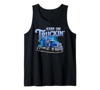Keep On Truckin' Retro Rig with Palm Trees and Lightning Tank Top