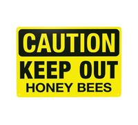 Keep Out Honey Bees Metal Warning Sign with Easy Install for Indoor Outdoor Security, Business Office Home Garden Street Decor 30 x 20 cm