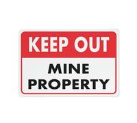 Keep Out Mine Property Sign Warning Tin Sign Home Kitchen Farm Garden Garage Wall Decor 12x16 inches