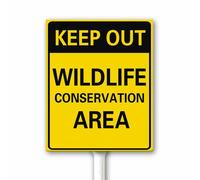 Keep Out Wildlife Conservation Area Sign Yard Decor Sign With Stake 20x30 CM Sturdy Aluminum Rust Free Weatherproof Easy to Install Outdoor Use
