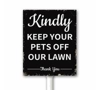 Keep Pets Off Lawn Sign, No Dogs Allowed No Pets Yard Sign, Polite Notice Metal Plaque for Neighbor Garden Lawn Decor, 20x30 CM Sturdy Aluminum Rustproof Fade Resistant Easy Install