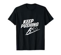 Keep Pushing Weightlifting Gym Motivation Barbell Graphic T-Shirt