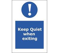 Keep Quiet when exiting self-adhesive vinyl sign - 15 x 20 cm