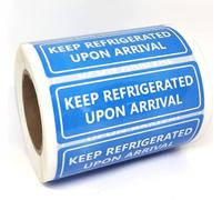 Keep Refrigerated Upon Arrival Frozen Stickers 1x3 Inch Keep Cold Stickers for Shipping and Package,500 Pcs Per Roll