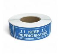 Keep Refrigerated Warning Stickers, Roll Of 500, Size 76mm x 25mm, Includes This Way Up, For Food Packaging, Pharmacy Use