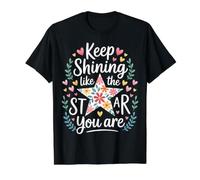Keep Shining Like The Star You are Optimism Mindset - Value Graphic T-Shirt, Men, Black, S