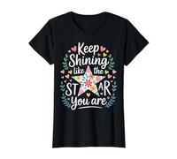 Keep Shining Like The Star You are Optimism Mindset - Value Graphic T-Shirt, Women, Black, L
