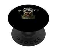 Keep Showing Up Funny Raccoon Growth Mindset Progress PopSockets Adhesive PopGrip