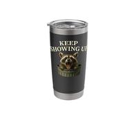 Keep Showing Up Funny Raccoon Tanuki Growth Mindset Success Stainless Steel Insulated Tumbler