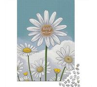 Keep Smiling Daisies 1000-Piece Adult Jigsaw Puzzle, 70x50cm/1000pcs; for A Quiet Evening Project at Home; Clean White Cardboard for Sorting