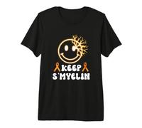 Keep Smyelin Multiple Sclerosis Awareness Smile Face Brain Premium T-Shirt