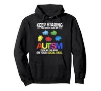 Keep Staring You Might Cure My Autism colorful puzzles Pullover Hoodie