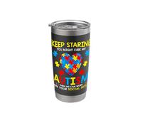 Keep Staring You Might Cure My Autism Puzzle Gift Stainless Steel Insulated Tumbler