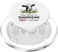 Keep Talking Diagnosing Cow Funny Saying PopSockets PopGrip for MagSafe