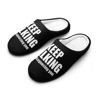 Keep Talking Diagnosing You Flannel Slippers For Men Memory Foam Soft Warm Home Shoes Print 7-8（40-41）
