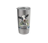 Keep Talking Im Diagnosing You in My Head Funny Cow Sarcasm Stainless Steel Insulated Tumbler