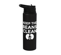 Keep The Beans Clean Funny World Kidney Disease Awareness Stainless Steel Insulated Water Bottle