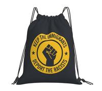 Keep The Immigrants Deport The Racists Men Women String Backpack Adjustable Swimming Bag Foldable Gym Sack For Swim Holidays Sports