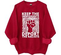 Keep The Immigrants Deport The Racists Sweatshirt, Keep The Immigrants Deport The Racists Shirts Women Man Claret