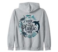 Keep The Sea Plastic Free Earth Day Zip Hoodie