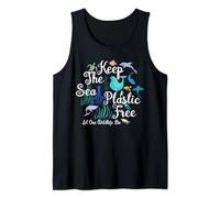 Keep The Sea Plastic Free Eco Colorful Whale Turtle Wildlife Tank Top
