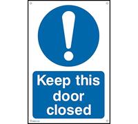 Keep This Door Closed Sign - 75mm x 100mm - 1.2mm Rigid Plastic Drilled Sign (MISC129)