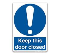 Keep this door closed Sign - A3 Self-adhesive Vinyl Sticker - Mandatory Safety Information