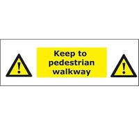 Keep to Pedestrian Walkway Foamalux PVC Plastic sign - 30 x 10 cm | UK-Made with Renewable Energy | Low Carbon Footprint