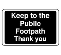 Keep To The Melelite Footpath Thank You - safety sign - High tack self-adhesive sticker (150mm x 100mm) Viewing Distance within 3m.
