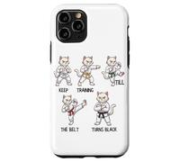 Keep Training Till The Belt Turns Black Taekwondo Cat Case for iPhone 11 Pro