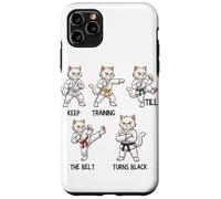 Keep Training Till The Belt Turns Black Taekwondo Cat Case for iPhone 11 Pro Max