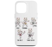 Keep Training Till The Belt Turns Black Taekwondo Cat Case for iPhone 13 Pro Max