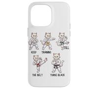 Keep Training Till The Belt Turns Black Taekwondo Cat Case for iPhone 14 Pro Max