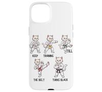 Keep Training Till The Belt Turns Black Taekwondo Cat Case for iPhone 15 Plus
