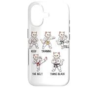 Keep Training Till The Belt Turns Black Taekwondo Cat Case for iPhone 17