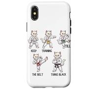 Keep Training Till The Belt Turns Black Taekwondo Cat Case for iPhone X/XS
