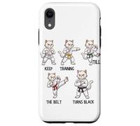 Keep Training Till The Belt Turns Black Taekwondo Cat Case for iPhone XR
