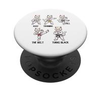 Keep Training Till The Belt Turns Black Taekwondo Cat PopSockets Adhesive PopGrip