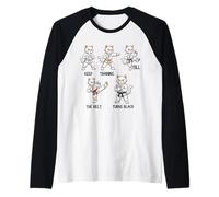 Keep Training Till The Belt Turns Black Taekwondo Cat Raglan Baseball Tee