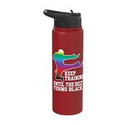 Keep Training Until The Belt Turns Black Karate Taekwondo Stainless Steel Insulated Water Bottle