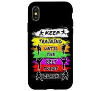 Keep Training Until The Belt Turns Black Retro Karate Case for iPhone X/XS
