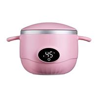 Keep Warm Baby Bowls With Lid, Stainless Steel Baby Feeding Bowl Keep Warm, USB Rechargeable Food Warmer for Baby Child Teen (Pink)